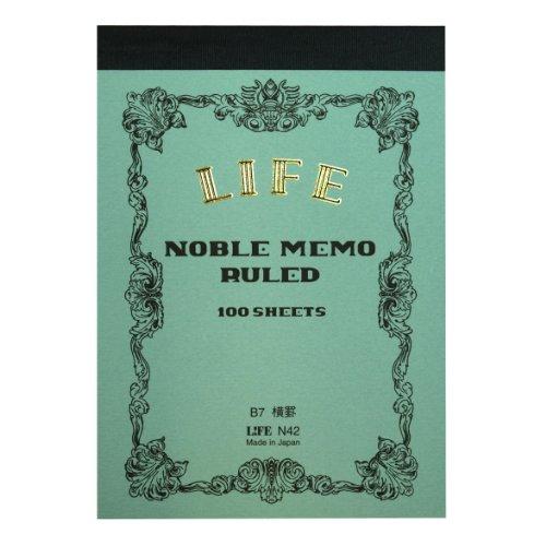 ライフ ノーブル メモ B7 横罫 N42 ホワイト | 