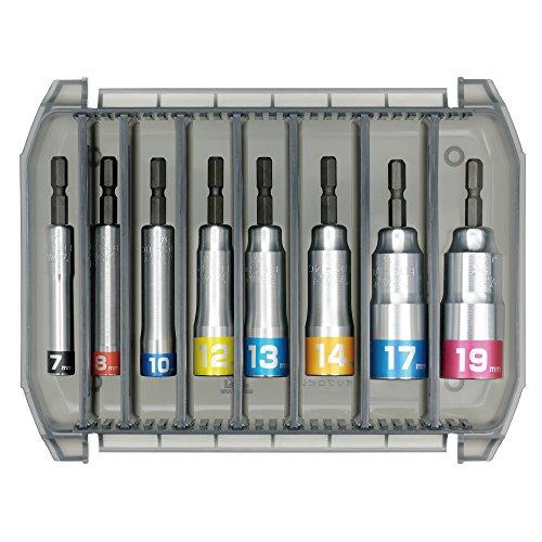 トップ工業 (TOP) 電動ドリル用 コンパクトソケット 8本組セット 対辺7~19mm ケース付 ドリルビット 建築金具 電動工具 EDS-7 | 