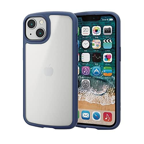 エレコム iPhone 13/ハイブリッドケース/シルキークリア/ネイビー | 