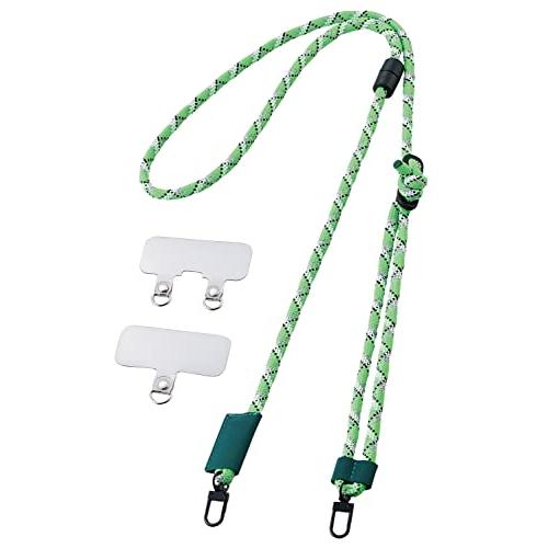 エレコム(ELECOM) スマホ ショルダーストラップ スマホショルダー スマホストラップ 丸紐 反射板 安全機能付き グリーン P-STSDH | 