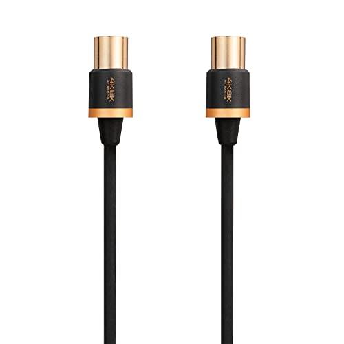 エレコム アンテナケーブル  4K 8K対応  F型端子 差込式S-差込式ストレート スリムケーブル 0.7m 2本入り ブラック DH-ATS | 