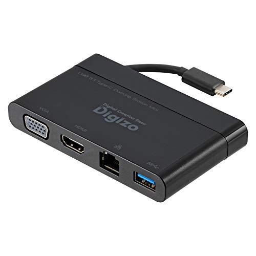プリンストン USB Type-C対応ドッキングステーションミニ VGA/HDMI/LAN/USB3.0 TypeA各1ポート搭載 4K対応 P | 