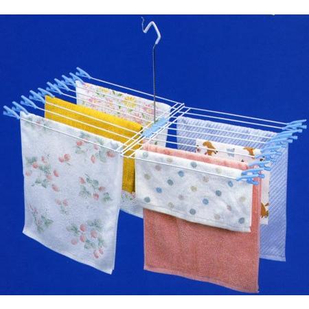 サワフジ 洗濯物干し タオルハンガー ライトブルー 20枚掛け クリップ付 タオル タンクトップ 下着 子供服 布おむつ 室内 おしゃれ シンプ | 