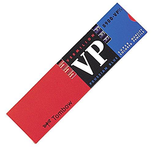 トンボ(Tombow) 鉛筆 赤青鉛筆 8900VP 丸軸 朱藍7:3 1ダース 8900-VP7/3 | 