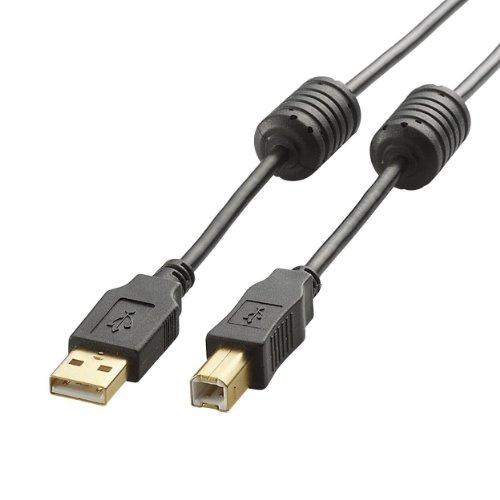 エレコム USBケーブル B USB2.0 (USB A オス to USB B オス) フェライトコア付 1m ブラック U2C-BF10BK | 