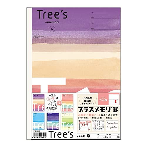 キョクトウ・アソシエイツ ノート Tree's B5 プラスメモリ A罫 5冊パック UTRA02X5 | 