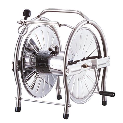 グリーンライフ(GREEN LIFE) ホースリール ステンホースリール 20~25m巻用 内径15mmホース用 SH-S | 