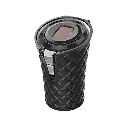 星光産業(EXEA) 車内用品 灰皿 (エクセア) ソーラーキルトアッシュブラック ED-214 ドリンクホルダー型 LED付 灰捨て簡単 | 