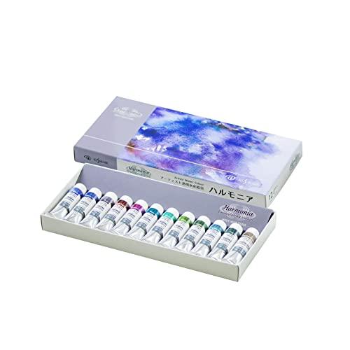 クサカベ(KUSAKABE) 透明水彩絵具 ハルモニア 12色セット 10ml(4号) | 