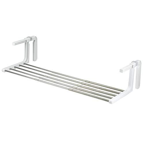 レック 伸縮 ベランダ 手すり バスタオルハンガー (最大干し幅75cm) ステンレス製 物干し 工具不要 W00037 | 