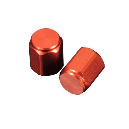 ポッシュ(POSH) バイク用品 アルミカラードエアーバルブキャップ ヘックスタイプ ディープオレンジ 000804-14 | 