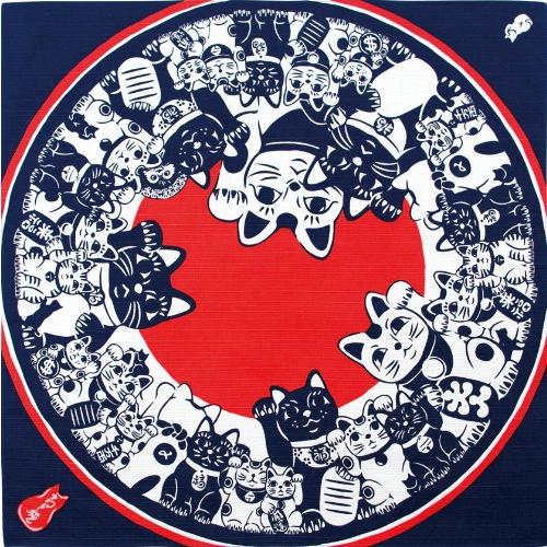 宮本 kenema 日本製 小風呂敷 お弁当 クロス 和柄 手捺染 猫手まねき 50×50cm 67178 | 