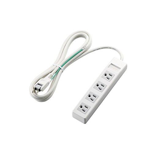 エレコム(ELECOM) 電源タップ 3ピン 4個口 2.5m ホワイト T-T1A-3425WH | 