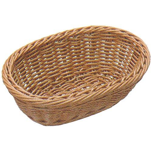 ディスプレイ バスケット 樹脂 かご 小判 食洗機 対応 ステンレス枠付 ブラウン 30cmタイプ (約30×22×9.5cm) 91-071B | 