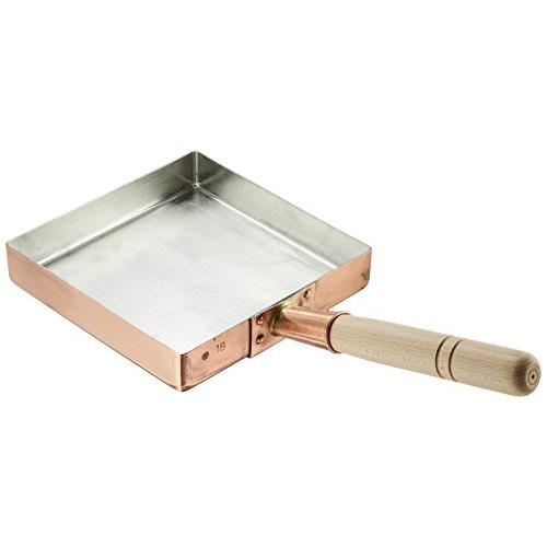 遠藤商事 TKG 卵焼きフライパン 18cm 銅の優秀な熱伝導で卵が均一に加熱されふっくら美味しく ガス火専用 幅×奥行×深さ(内寸mm)180 | 