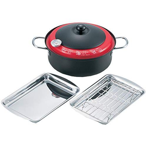 タマハシ 天ぷら鍋 23cm ガス火専用 温度計付き アミ付き バット2枚付き 「食彩亭」 天味 TP-6 | 