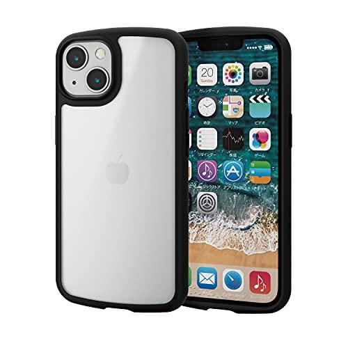 エレコム iPhone 13/ハイブリッドケース/シルキークリア/ブラック | 