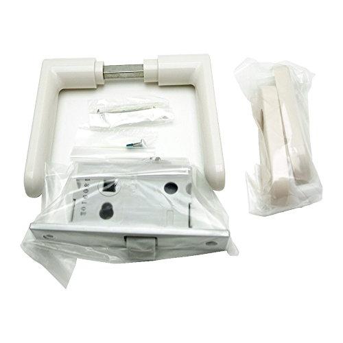 久力製作所 浴室用樹脂レバーハンドルセット 空錠 ペールホワイト バックセット:32mm 浴室 ノブ ドア LU-BP4-1S-WH-W30 | 