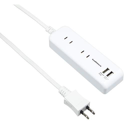 カシムラ(Kashimura) 国内・海外兼用 4口電源タップ Aタイプ 2USB 2.1A 1m NTI-175 | 