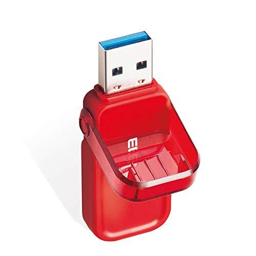 エレコム USBメモリ 64GB USB3.0 3.1 (Gen1) なくさないキャップ レッド MF-FCU3064GRD | 