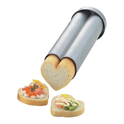 タイガークラウン パン型 シルバー 71×220×71mm ハートブレッド スチール アルミメッキ カナッペ用 レシピ付 2377 | 