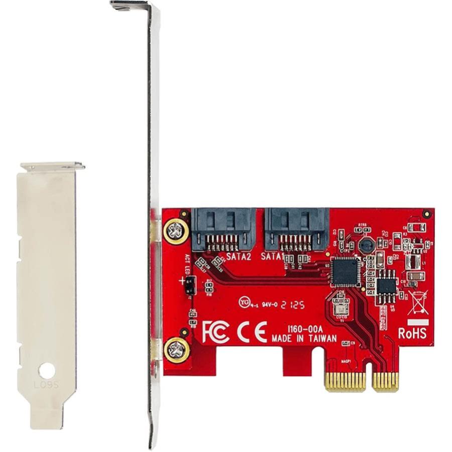 玄人志向 内蔵SATA IIIポート増設IFボード SATA3-I2-PCIE2 黒 | 