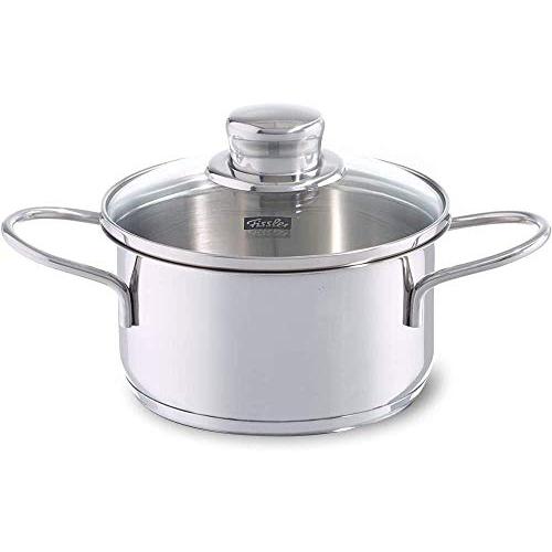 フィスラー (Fissler) 両手鍋 スナッキー キャセロール シルバー 14cm ガラス蓋付き ステンレス 耐熱 IH対応 日本正規販売品 | 