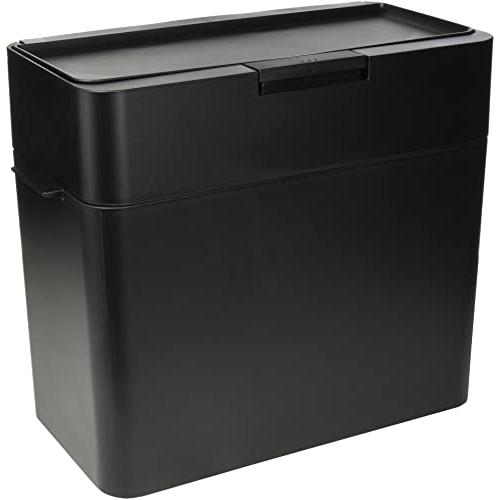 ライクイット (like-it) フタ付きゴミ箱 防臭 オムツゴミ箱 ニオイ漏れ対策 シールズ9.5 密閉ダストボックス ブラック 約9.5L | 