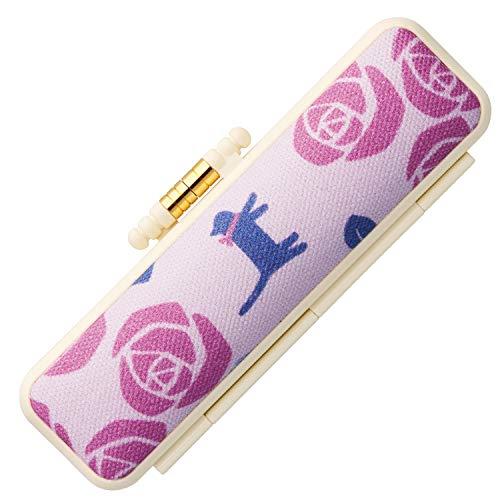 シャチハタ 印鑑ケース バラと黒猫柄 桃 THC-PS19-5 | 