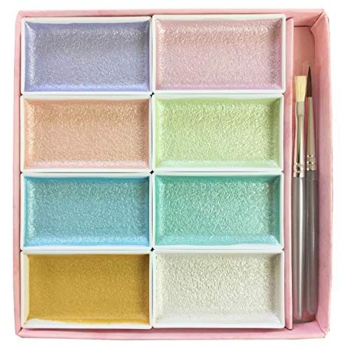 吉祥(Kissho) 日本画用絵具 顔彩パールカラー 8色セット | 