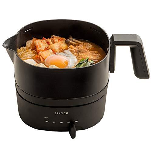 シロカ おりょうりケトル ちょいなべ リニューアルモデル/丸洗い可/温度調整機能/容量1L/電気ケトル SK-M153 ブラック | 