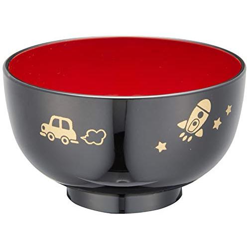 宮本産業 子ども用ボウル 黒 260ml のりもの 子供椀 クリーンコート | 