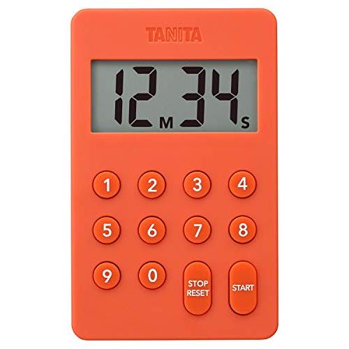 タニタ キッチン 勉強 学習 タイマー マグネット付き デジタルタイマー 100分計 オレンジ TD-415 OR | 