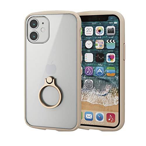 エレコム iPhone 12 mini ケース ハイブリッド 耐衝撃 TOUGHSLIM LITE フレームカラー リング付 アイボリー PM- | 