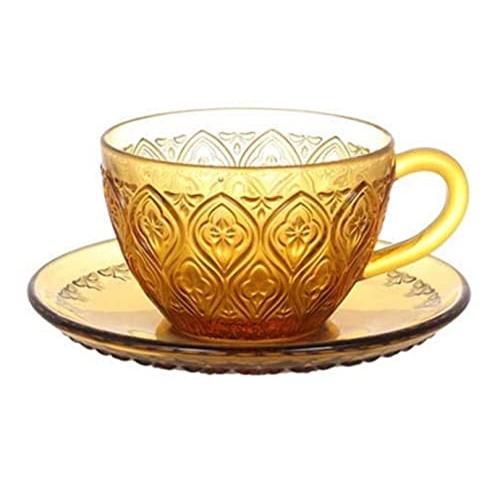ダルトン(Dulton) 食器 グラスカップ&ソーサー フィオーレ アンバー 160ml GLASS CUP & SAUCER ''FIORE' | 