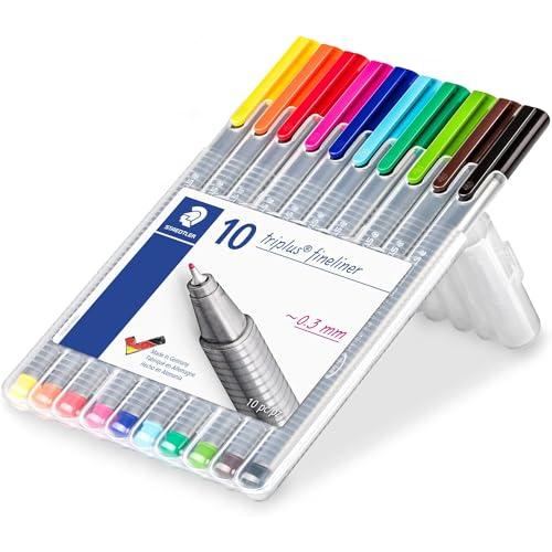 ステッドラー(STAEDTLER) 水性ペン トリプラス 0.3ｍｍ 三角軸 10色 334 SB10 | 