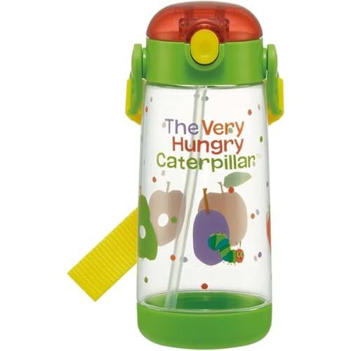 スケーター(Skater) 子供用 ストロー付 水筒 クリアボトル 480ml ワンタッチ シリコーン はらぺこあおむし PDSH5-A | 