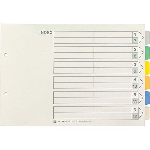 キングジム(Kingjim) カラーインデックス 908-6Y 6山タイプ A4E | 