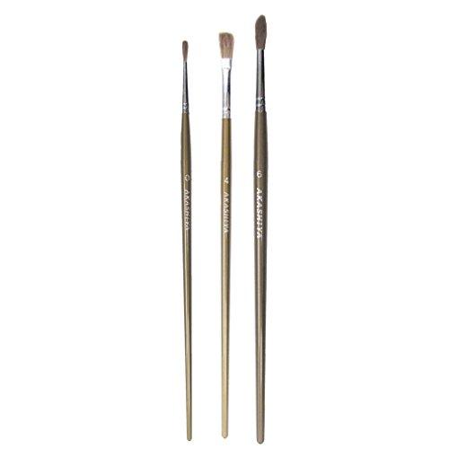 あかしや 画筆 水彩画筆 馬毛 Aセット 3本組 GU/3VA | 