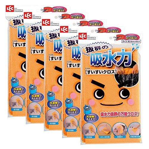 レック(LEC) すいすいクロス 強力吸水クロス × 5枚パック | 