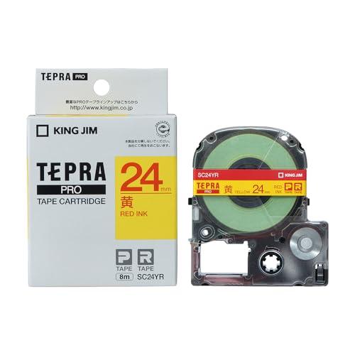 キングジム テープカートリッジ テプラPRO 24mm SC24YR 黄 赤文字 | 