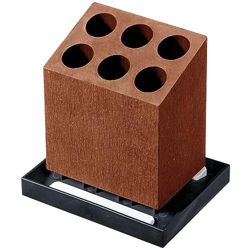 アネスティ 傘立て ブラウン 6本立 約縦16×横12.5×高さ17cm カラリ 珪藻土 内蔵 アンブレラスタンド 斜め HO1959 | 