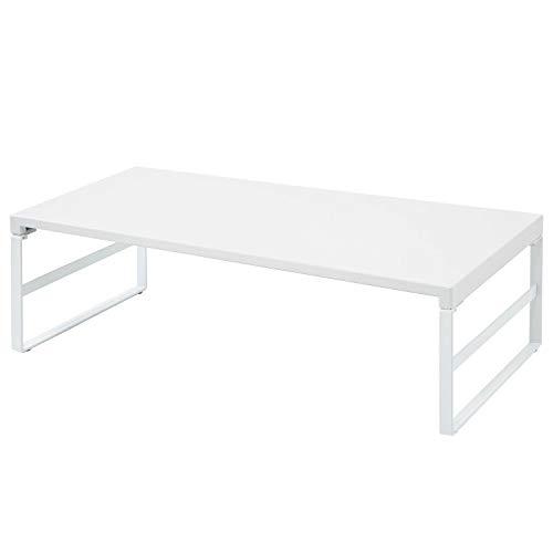 リヒトラブ パソコン台 モニター台 机上台 白 幅59×奥行25×高さ16cm ハイ 耐荷重15kg A7333-0 | 