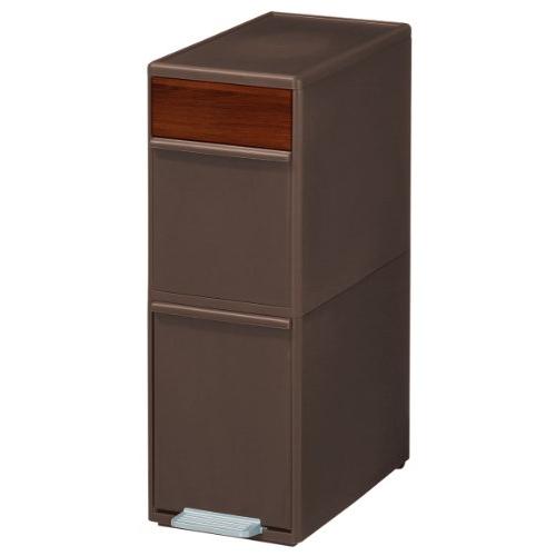 ライクイット (like-it) ペダル式ゴミ箱 分別スイングステーション ワイド 木目調パネル ブラウン 約35L 日本製 BWP-11BSW | 