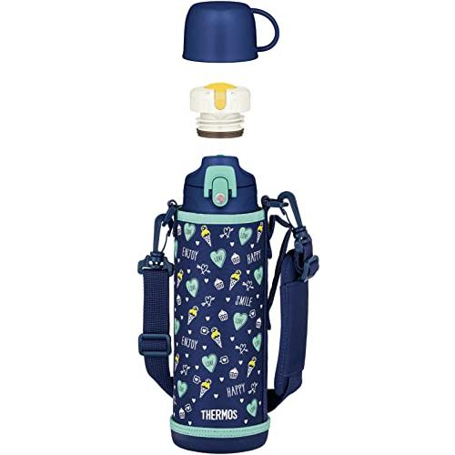 サーモス 水筒 真空断熱2ウェイボトル 1L/1.03L ネイビーグリーン 直飲み コップ付き 子供用 通園通学 FJJ-1001WF NVGR | 