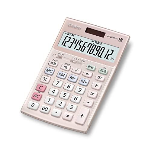カシオ 本格実務電卓 12桁 検算機能 ジャストタイプ ピンク JS-20WKA-PK-N グリーン購入法適合 エコマーク認定 | 