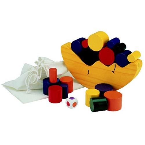 森のあそびシリーズ お月さまバランスゲーム 天然木の積み木 おかたづけ収納袋付き | 