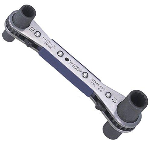 トップ (TOP) ラクラッチ 8x10mm 12x13mm 4サイズ板ラチェット 20°送り 本締め可能 電工 電気 工事 PRW-3L 燕三条 | 