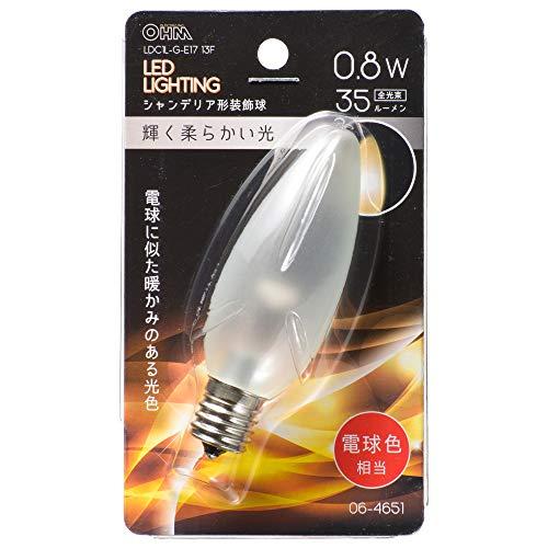 オーム電機 LED電球 シャンデリア電球形 E17/0.8W 電球色 フロスト LDC1L-G-E17 13F 06-4651 OHM | 