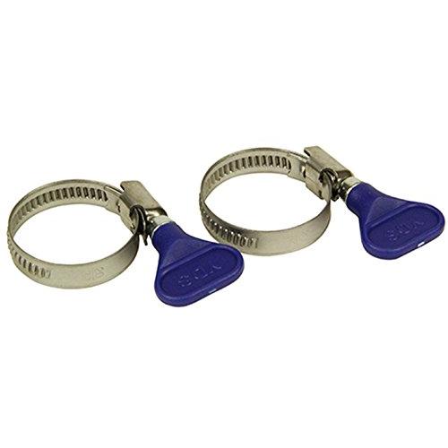 セフティー3(Safety-3) ホースバンド ステンレス製 外径ホース対応 ツマミタイプ ブルー 20~32mm 散水ホース固定用 2個組 | 